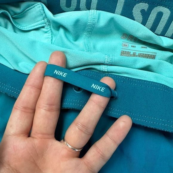 Nike Dri-Fit Lined Teal Shorts - Picture 3 of 6